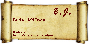 Buda János névjegykártya