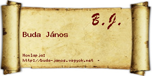 Buda János névjegykártya